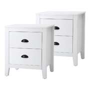 2x Bedside Table 2 Drawers Nightstand Vintage