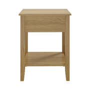 2x Bedside Table 1 Drawer Open Shelf Nightstand Natural