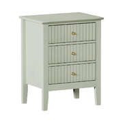 Bedside Table 3 Drawers Side End Nightstand Green