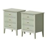 Bedside Tables Set of 2 Side End Nightstand Green
