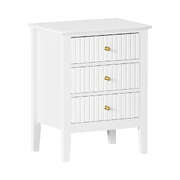 Bedside Table 3 Drawers Side End Nightstand White