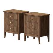Bedside Tables Set of 2 Side End Nightstand Walnut