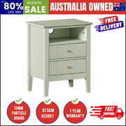 Bedside Table Nightstand 2 Drawer Storage Cabinet Bedroom Green