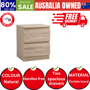 Bedside Table Nightstand 2 Drawers Side End Table Storage Cabinet