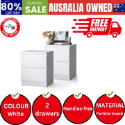 Bedside Tables Set of 2 Nightstand Side Table Storage Cabinet White