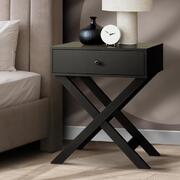 Rustic Wood Nightstand: A Stylish Bedside Table for a Charming Bedroom Black