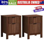 Modern Bedside Table Walnut Cabinet 39x30x52.5cm