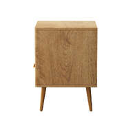2x Bedside Table 1 Drawer Open Shelf Nightstand Natural