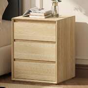 3 Drawer Bedside Table Nightstand Natural | EXTG