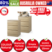 Bedside Tables Set of 2 Side Table Storage Cabinet Nightstand Natural