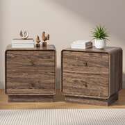 Bedside Table 2 Drawers Walnut 48x39.5x50cm