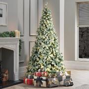 Christmas Tree 2.1M 7FT Snow Flocked Xmas Decorations Green w/ LED lights