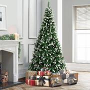 Christmas Tree 2.1M 7FT Snowy Xmas Decorations Home Decor Green 1000 tips