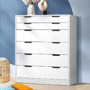 6 Chest of Drawers Tallboy Cabinet Bedroom Clothes White Furniture