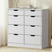 8 Chest of Drawers Tallboy Cabinet Bedroom Storage White