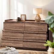 Walnut 6 Drawer Storage 120x39.5x73cm