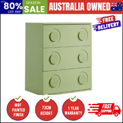 3 Drawer Chest Cabinet Bedroom Dresser Storage Nightstand Green