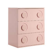 3 Drawer Chest Bedroom Dresser Storage Cabinet Nightstand Pink