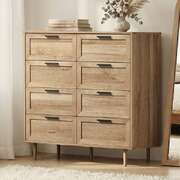 8 Drawer Tallboy Dresser Natural Finish | EXTG