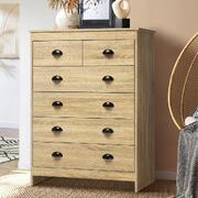Tallboy Chest of Drawer Dresser 6 Drawers Bedroom Storage Cabinet Natural Wood
