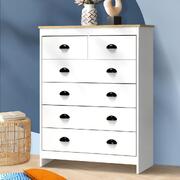 Tallboy Chest of Drawer Dresser with 6 Drawers Bedroom Storage Cabinet White