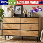 6 Chest of Drawers Lowboy Storage Natural