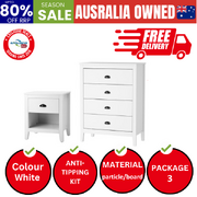 4 Chest of Drawers and Bedside Table Vintage Bedroom Set