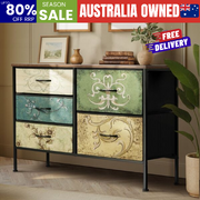 Lowboy 5 Chest Of Drawers Cabinet Retro