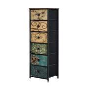 6-Drawer Chest Fabric Tallboy Retro Vintage Dresser Bedroom Storage Organizer