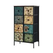 8-Drawer Chest Fabric Tallboy Retro Vintage Dresser Bedroom Storage Organizer
