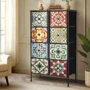 8 Chest Of Drawers Retro Tallboy Dresser Foldable Fabric