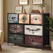 7 Chest Of Drawers Retro Tallboy Printed Foldable Fabric