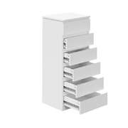 6 Chest of Drawers Lowboy Handle-Free White