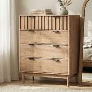 5 Drawer Tallboy Dresser Natural Stripe | EXTG