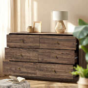Walnut 6 Drawer Storage Chest 120x39.5x71cm