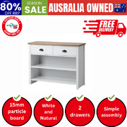 Console Table Wood with 2 Drawers
