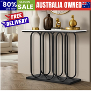 Console Table Faux Marble Effect Entry Hallway Display Black