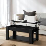 Black Lift-Up Coffee Table with Hidden Compartment