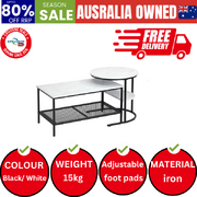 Nesting Coffee Table Set of 2 Side End Tables Detachable Marble