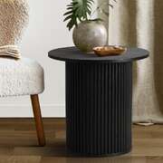 Round Wood Side Table Black 50cm | EXTG