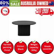 Coffee Table Round Wooden Black