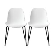 Dining Chairs Kitchen Chair Exclusive Lounge Room Metal Plastic Whitex2