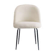 4x Dining Chairs Kitchen Upholstered Sherpa White