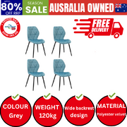 Dining Chairs Set of 4 Velvet Blue