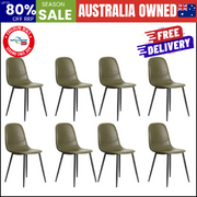 8x Dining Chairs Kitchen Accent Chair Lounge Room PU Leather Green