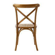 6PCS Crossback Wooden Dining Chair Rattan Seat Walnut