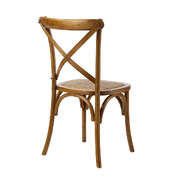8PCS Crossback Wooden Dining Chair Rattan Seat Walnut