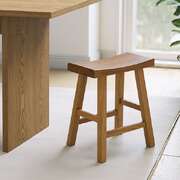 Solid Elm Wood Stool Natural Timber Seat | EXTG