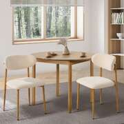 Dining Chairs Beige Boucle 79x50x42cm
