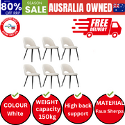 6PCS Dining Chairs Accent Chair Armchair Sherpa White